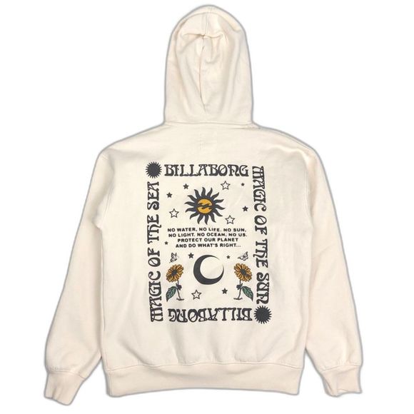 Billabong Tops - BILLABONG Magic Of The Sun Fleece Hoodie Pullover Sweatshirt Cream Womens Small